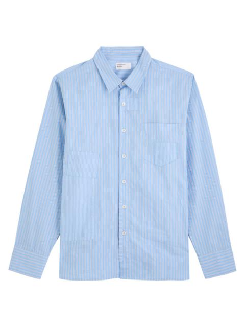 Universal Works Universal Works Patched Striped Cotton-poplin Shirt