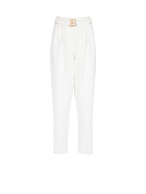 Balmain Boyfriend cut jeans with Balmain buckle monogram print