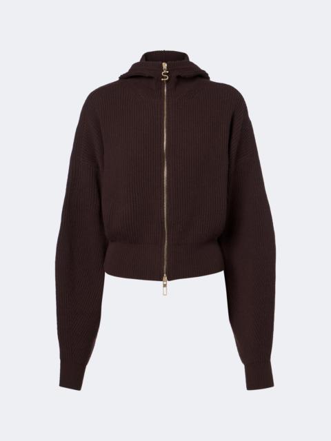 Sportmax Ribbed-knit wool and cashmere cardigan
