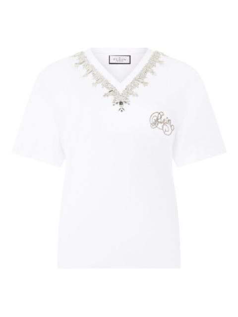 PHILIPP PLEIN embroidered V-neck T-shirt