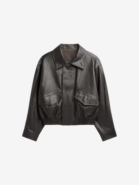 The Frankie Shop Halmstad Faux Leather Jacket - Charcoal