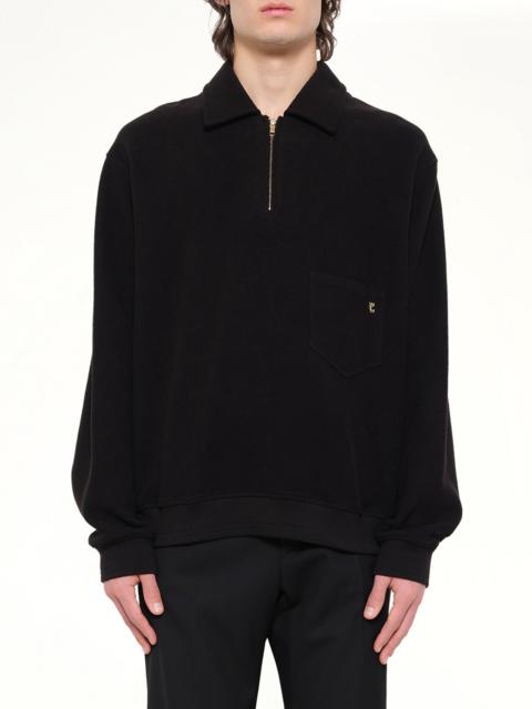 Wooyoungmi Cotton Quarter Zip Sweatshirt in Black