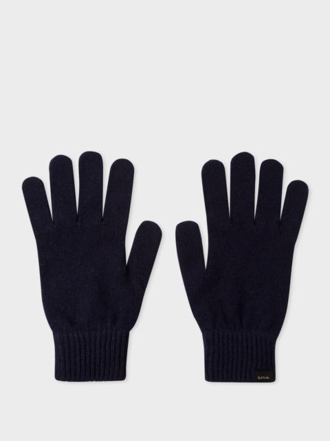 Paul Smith Dark Navy Cashmere-Blend Gloves