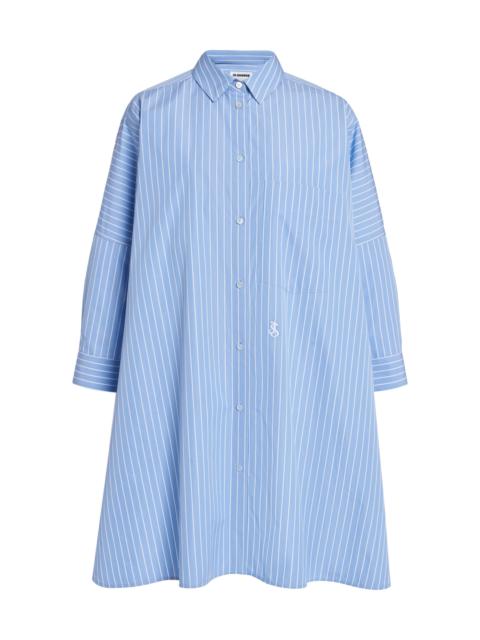 Jil Sander Sunday Oversized Striped Cotton Shirt blue