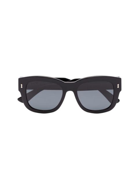 rectangle-frame branded sunglasses