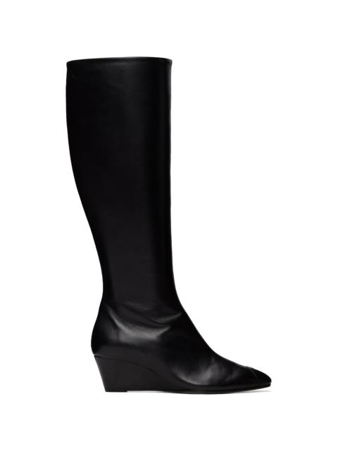 Aeyde Black Hana Cap Nappa Leather Tall Boots