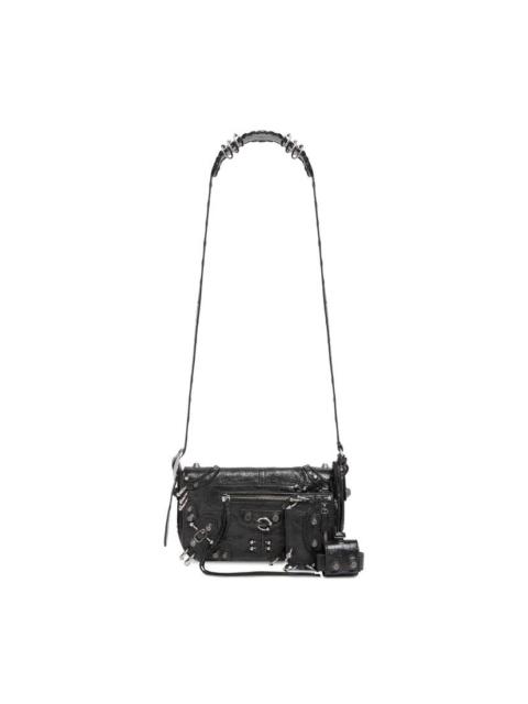 BALENCIAGA Men's Le Cagole Men Xs Flap Bag With Piercing in Black 