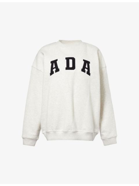 ADANOLA Logo-Embroidered Oversized Cotton Sweatshirt