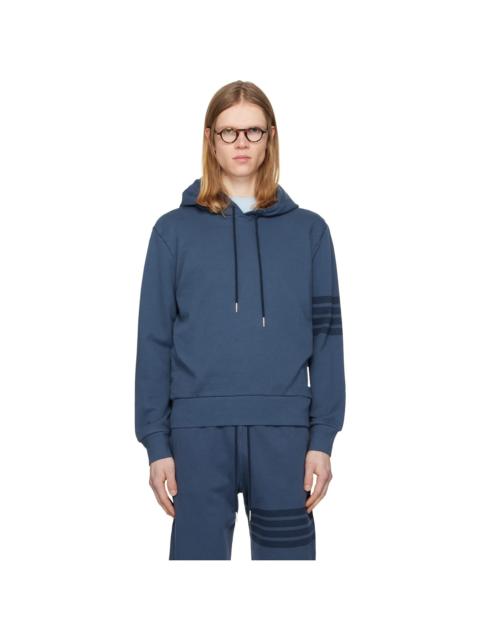 Thom Browne Blue Solid Loopback Overdyed 4-Bar Hoodie