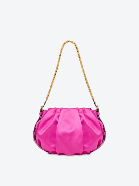 Moschino MINI LETTERING SATIN HOBO BAG