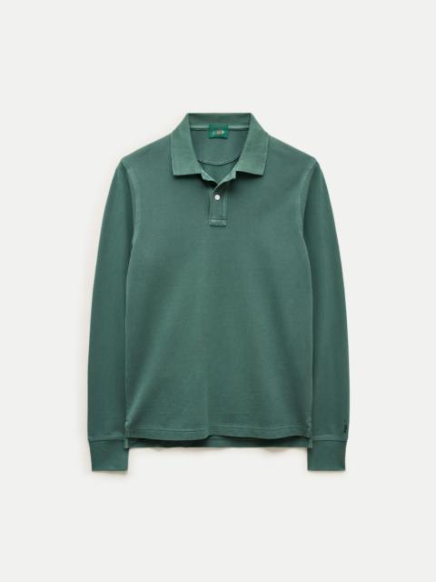 J.CREW Long-sleeve washed piqué polo shirt