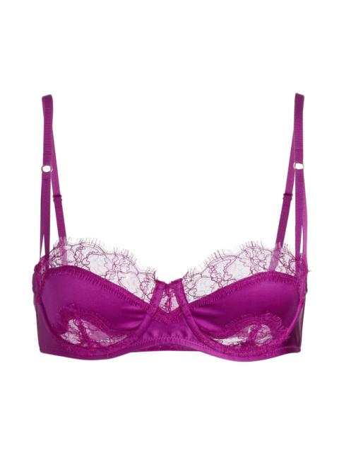 KIKI DE MONTPARNASSE Women's Lace Inset Balconette Bra - Framboise