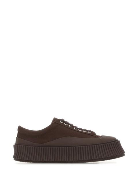 Jil Sander Brown canvas and rubber sneakers