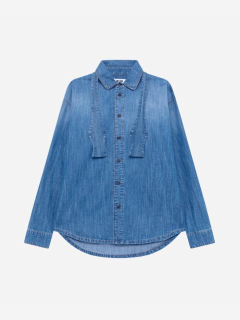 MSGM Denim shirt with contrast stitching