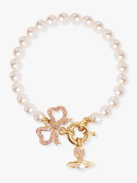 Vivienne Westwood RIGOBERTA BOW X ORB PEARL BRACELET | WHITE/GOLD