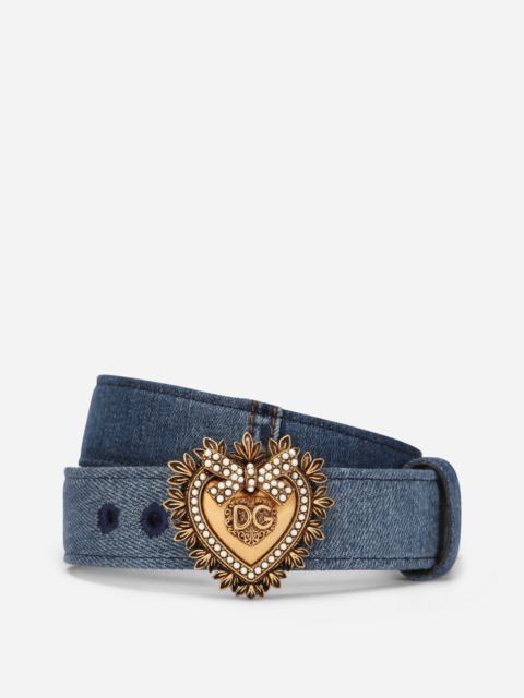 Dolce & Gabbana Devotion belt in patchwork denim