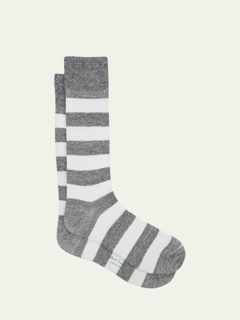 Paul Smith Men's Barry Thick Stripe Crew Socks