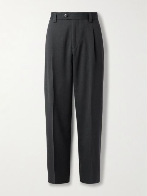 mfpen Service Wide-Leg Pleated Virgin Wool-Twill Trousers Gray