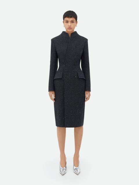 Sculptural Fit Knotted Wool Funnel Neck Coat