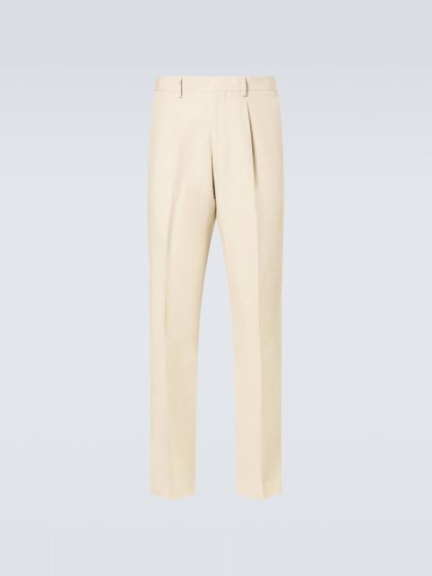 LARDINI Linen, cotton, and silk straight pants