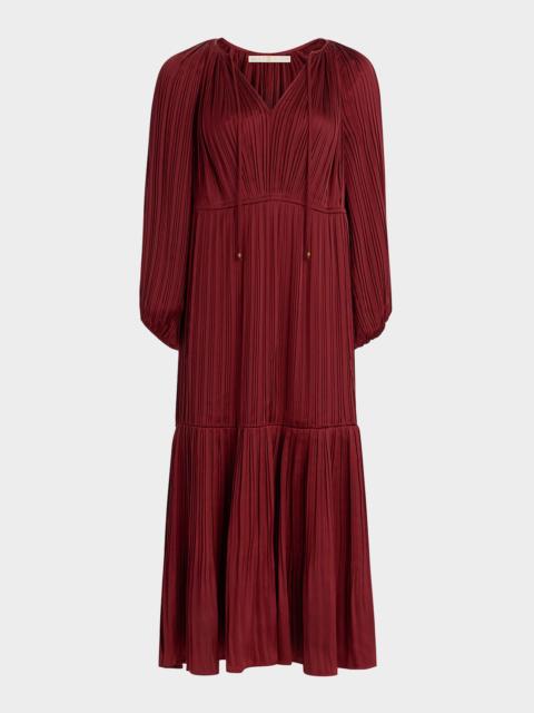 MARIE OLIVER Perrin Pleated Raglan-Sleeve Maxi Dress