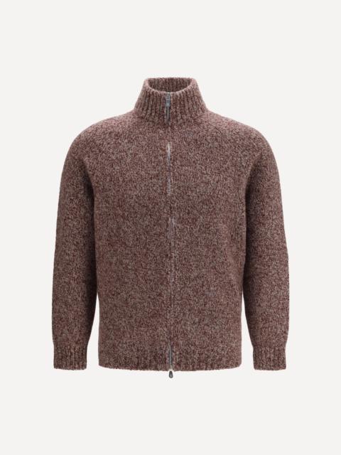 Brunello Cucinelli Mélange virgin wool, silk and cashmere zip Cardigan