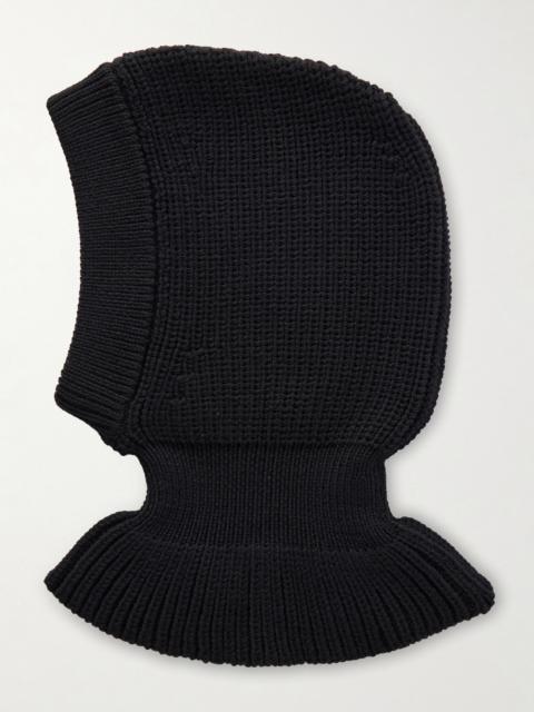 Lemaire Ribbed Wool Balaclava Black