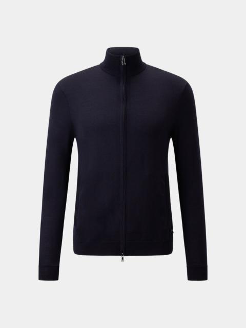 BOGNER Oscar Merino knit jacket in Navy blue