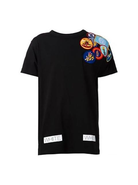 Off-White Off-White Embroidered Printing Short Sleeve Black CM10082405
