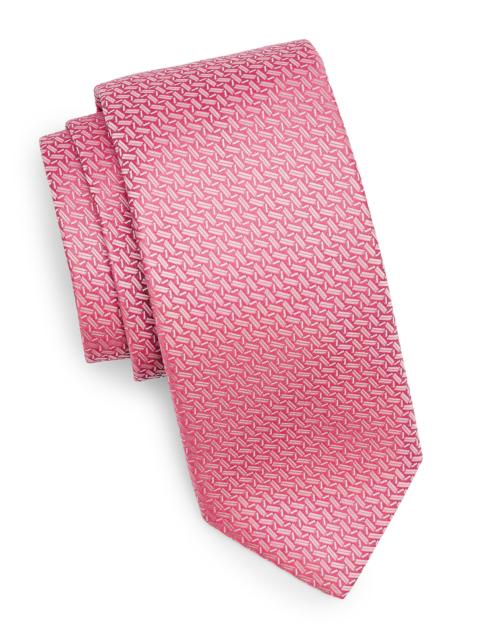 Canali Men's Zigzag Woven Silk Tie - Pink