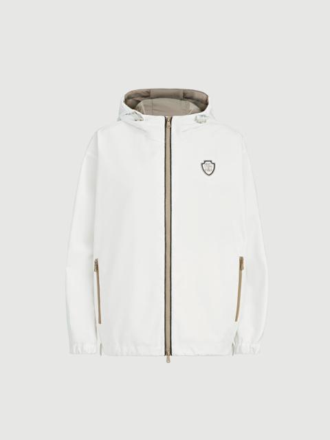 Brunello Cucinelli Nylon hooded outerwear jacket with logo and precious trims