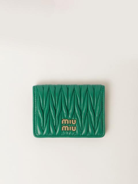 Miu Miu Matelassé nappa leather card holder