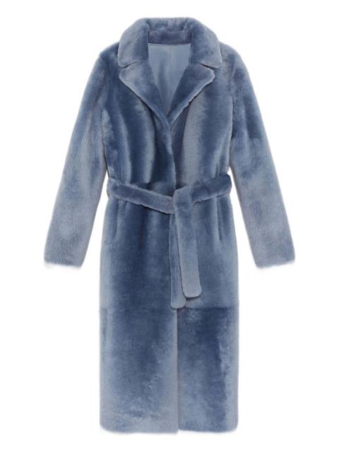 Yves Salomon belted shearling coat