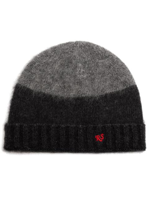 Raf Simons Two-Tone RS Knit Beanie in Grey