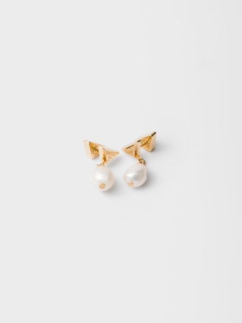 Prada Metal earrings with pearls