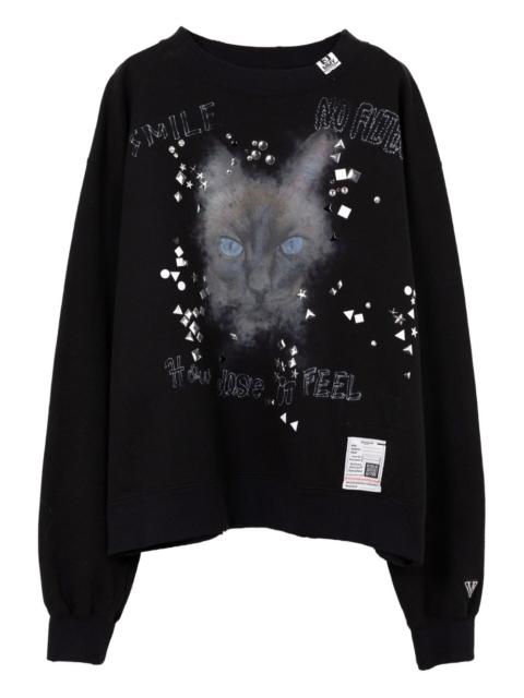 Maison MIHARAYASUHIRO cat-print embellished sweatshirt