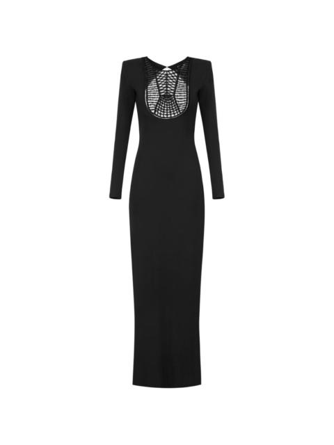 ELISABETTA FRANCHI geometric-bib embellished maxi dress