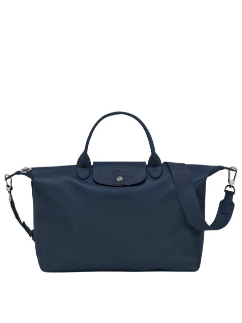 Le Pliage Xtra L Handbag Navy - Leather