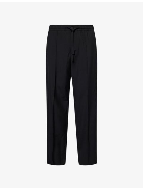 Valentino Drawstring Tapered-Leg Wool Trousers