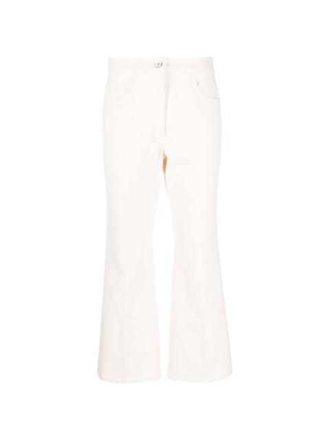 pressed-crease flared trousers