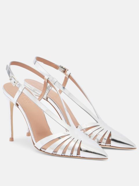 MALONE SOULIERS Janette metallic leather slingback pumps