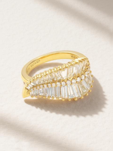 ANITA KO Palm Leaf 18-karat Gold Diamond Ring