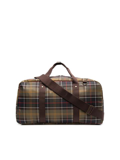 Barbour plaid check luggage bag