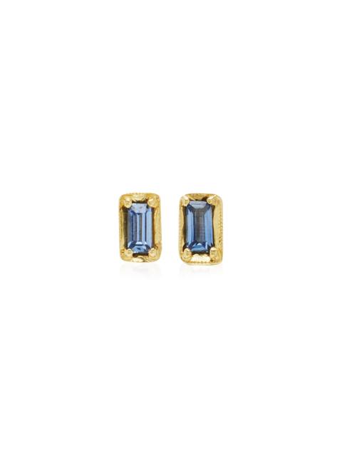ILA Leone 14K Yellow Gold Sapphire Earrings blue