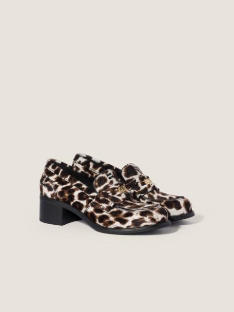 Miu Miu Printed leather loafers