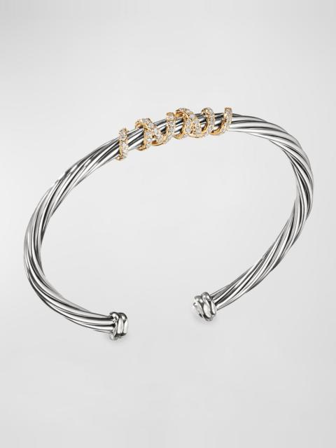 DAVID YURMAN 4mm Helena Cuff Bracelet with Diamond Wrap