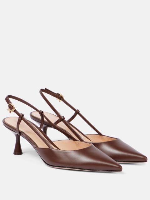 Gianvito Rossi Ascent 55 leather slingback pumps
