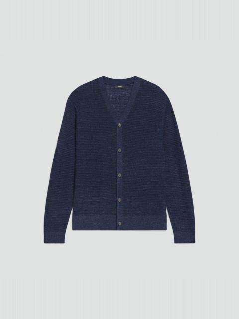 Theory V-Neck Cardigan in Pacific Linen