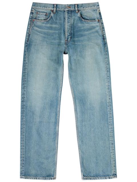 SAINT LAURENT Saint Laurent Distressed Straight-leg Jeans