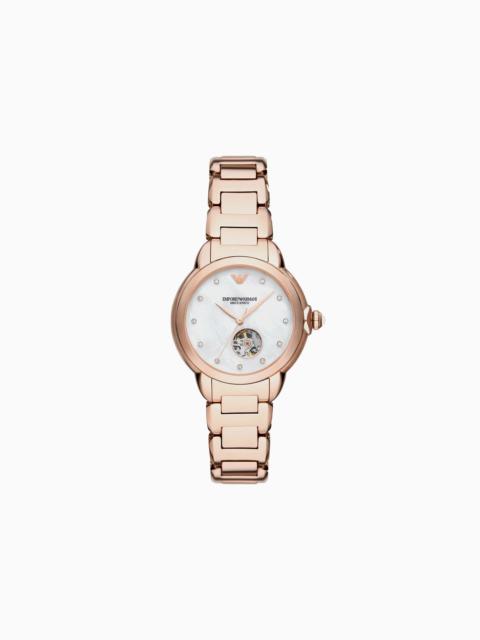 EMPORIO ARMANI Automatic Rose Gold-Tone Stainless Steel Watch